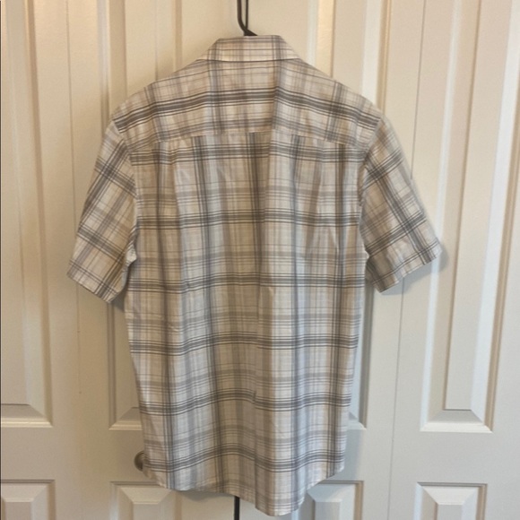 Alfani Gray and Light Orange Plaid Casual Shirt - Picture 5 of 5